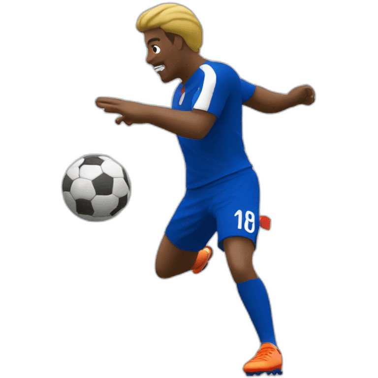 French football player shooting the ball emoji