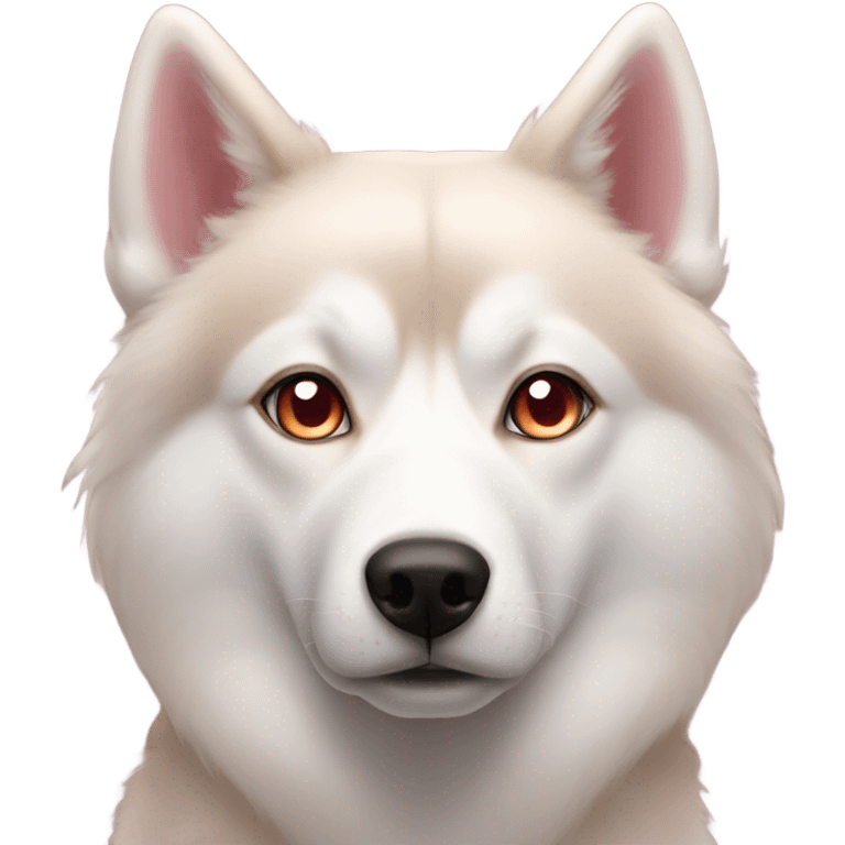 Red husky amber eyes pink nose emoji