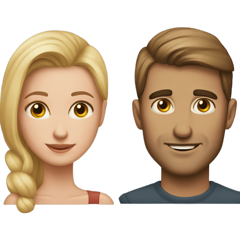 cheek to cheek portrait, caucasian  emoji