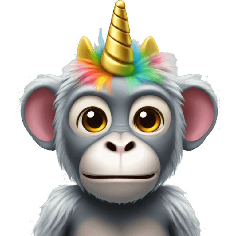 rainbow monkey with unicorn horn emoji