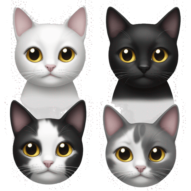 Black and white cats  emoji