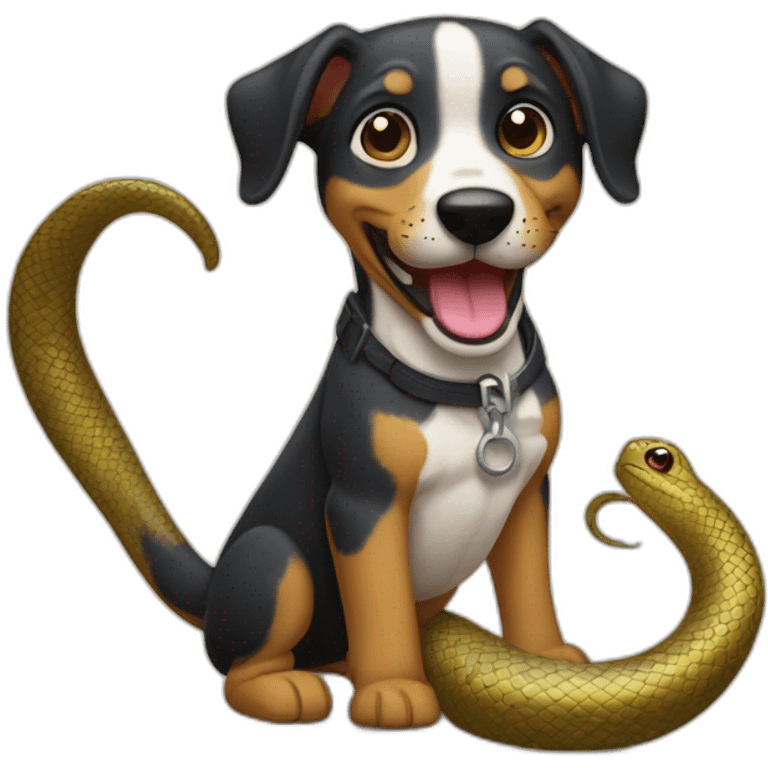 Perro con lengua de serpiente emoji