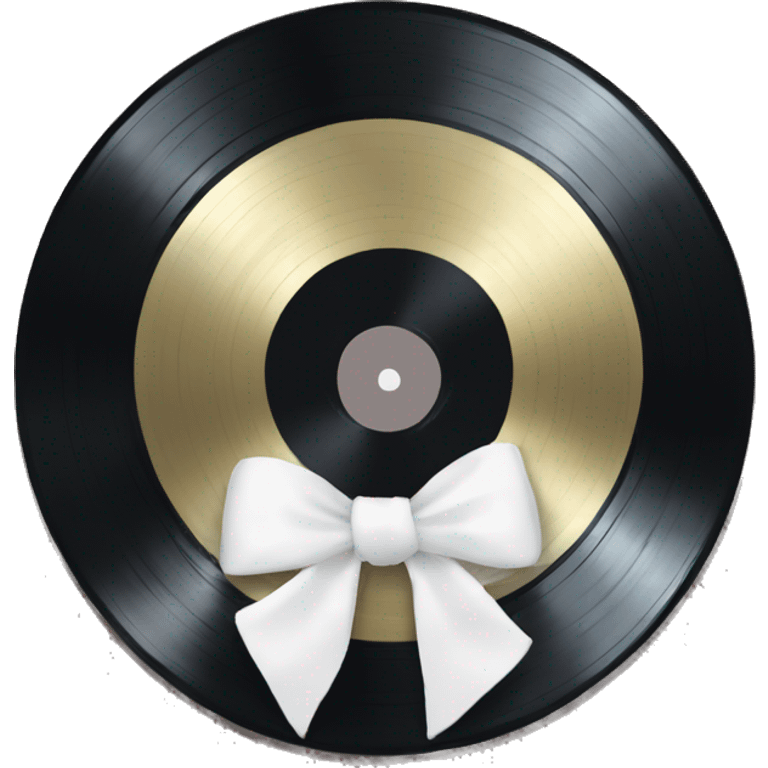  vinyl record with white bow emoji