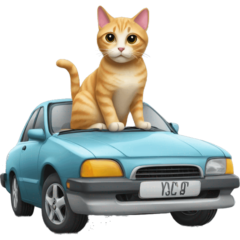 cat on a car emoji