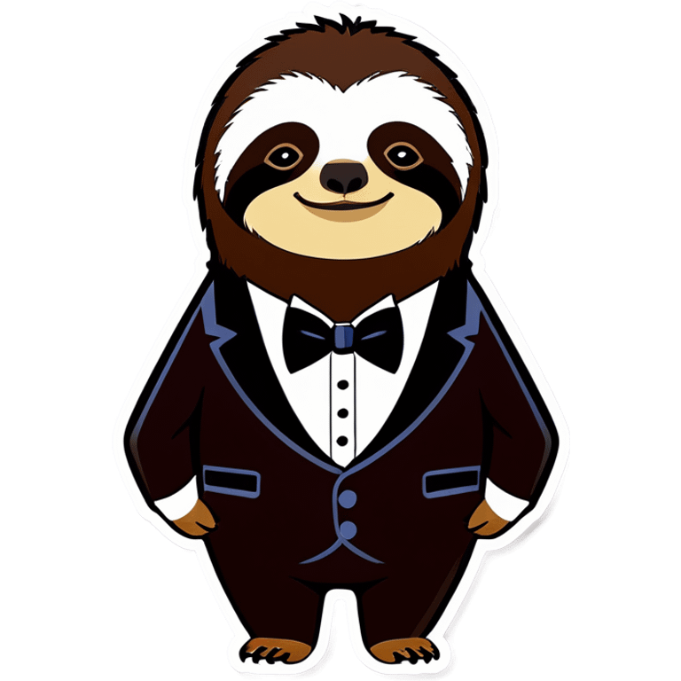 Sloth in a tuxedo emoji