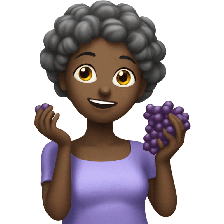 Caring eating grapes like a Queen emoji