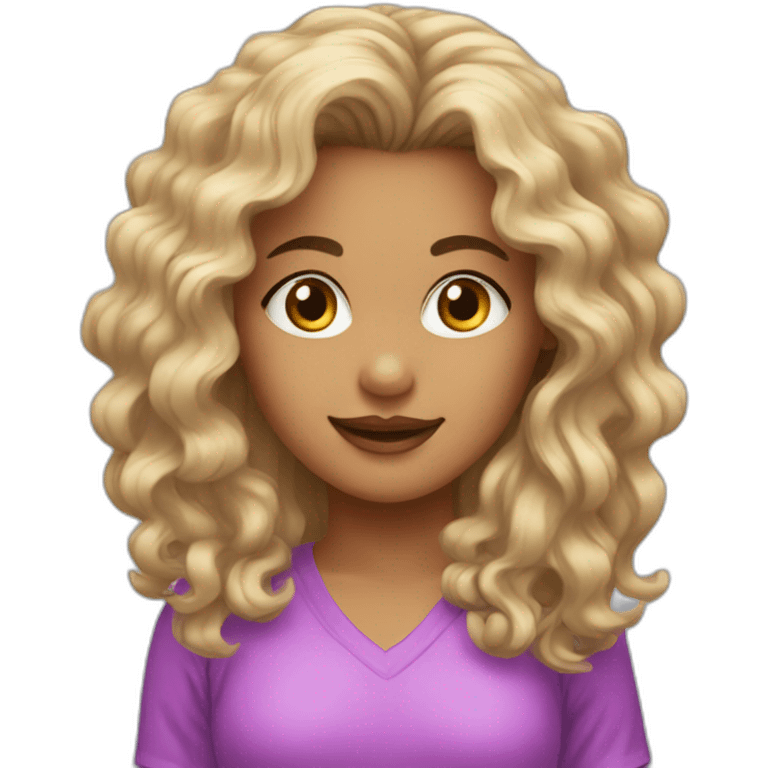 Pompon girl with long and wavy hair emoji