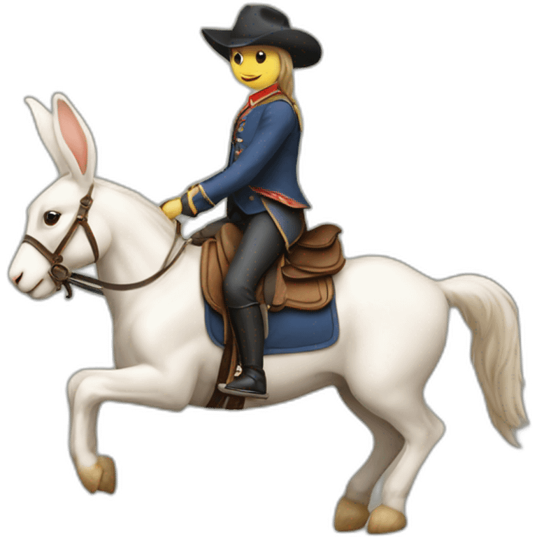 Lapin sur un cheval emoji