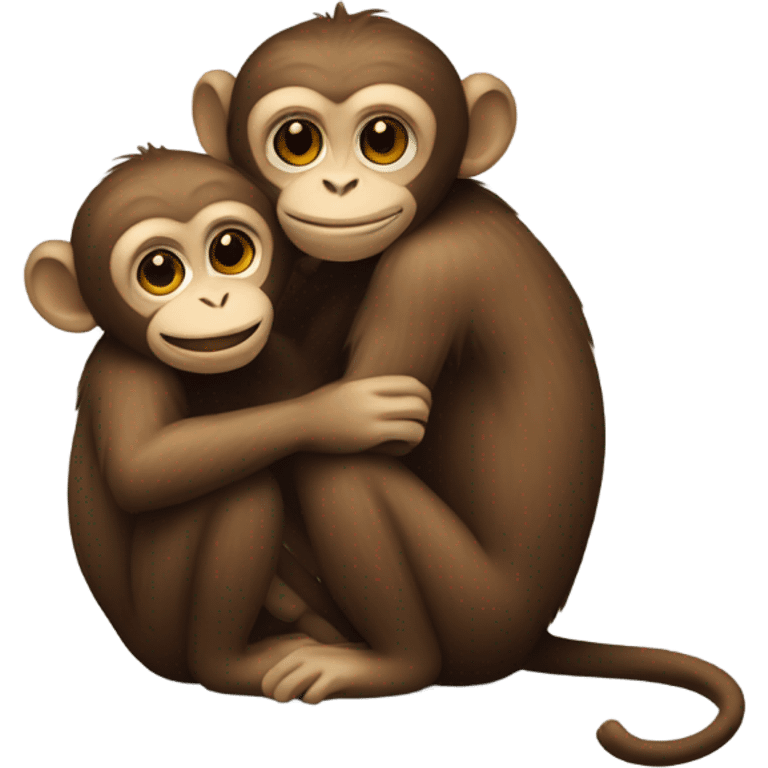 Monkey hugging monkey  emoji