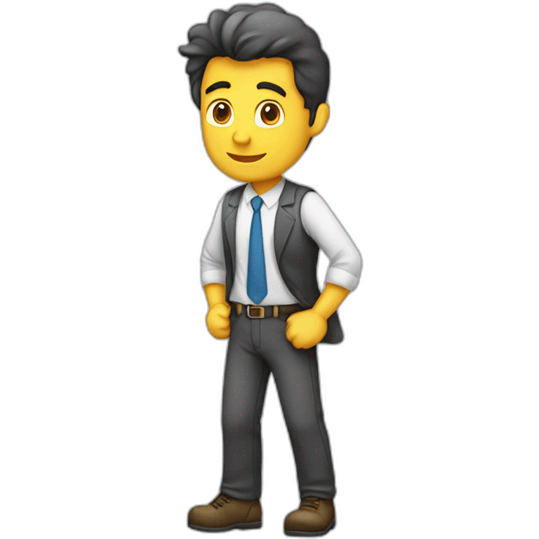 Hombre escalando posición de trabajo emoji