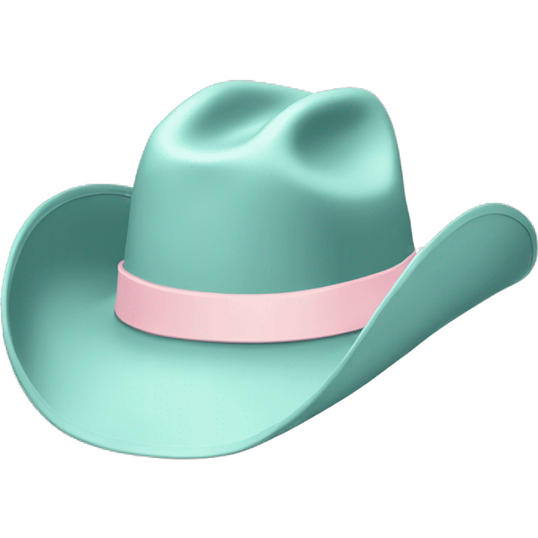 sea foam cowboy hat with pale pink band emoji