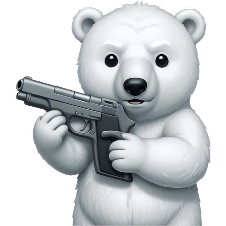 Polar bear with a gun emoji