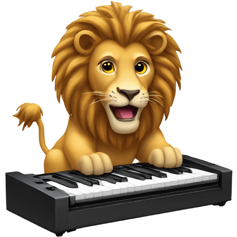 lion playing on a synthesiser  emoji