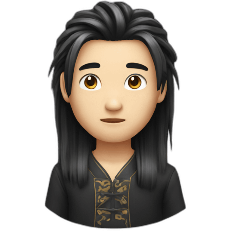 Chinesse boy long hair emoji