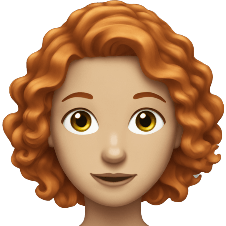 Wavy hair redhead green eyes woman emoji