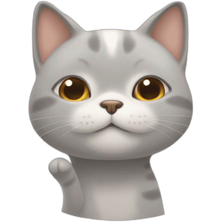 un chat qui se leche la patte emoji