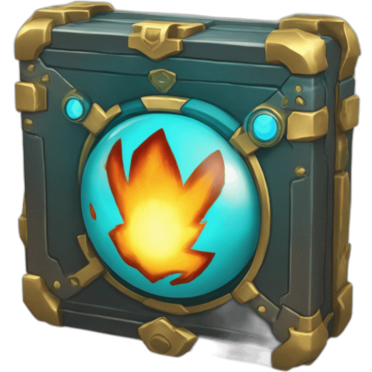 Pokemon Game LootCase Color Cyan Fire Flame Rich Treasure Legendary Epic Pokeballs and Pokemons Inside this have Shiny Glow emoji