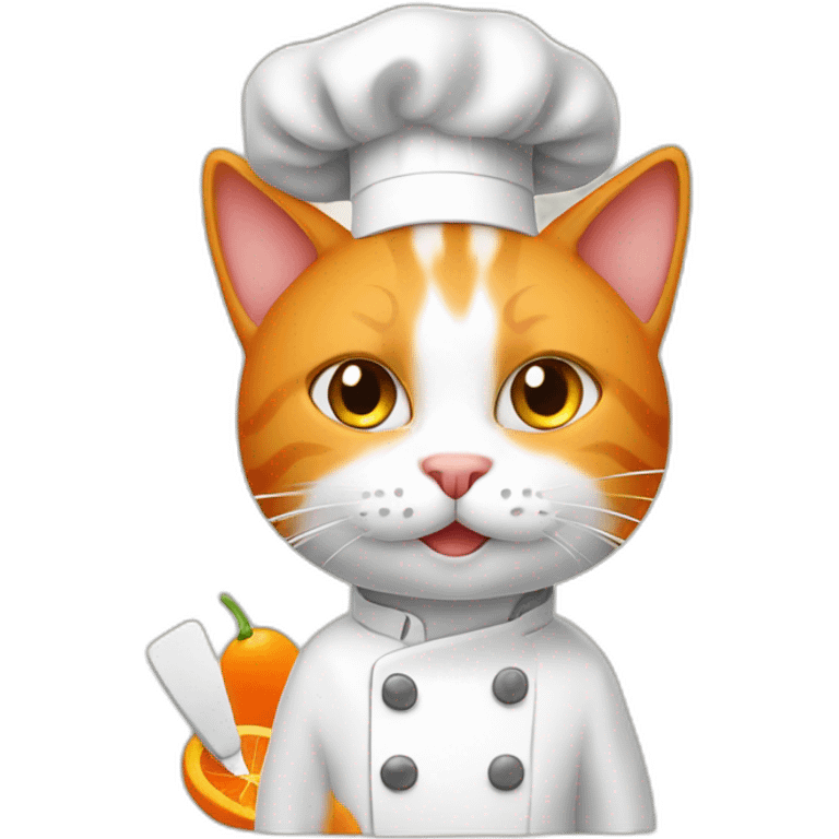 orange and white cat with chef hat cooking videos emoji