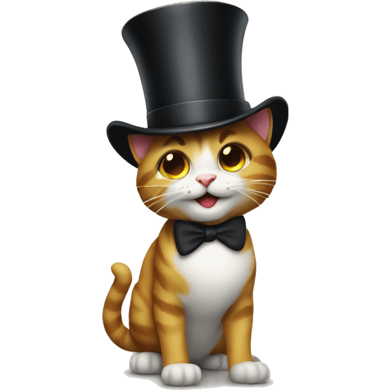 smile cat in top hat emoji