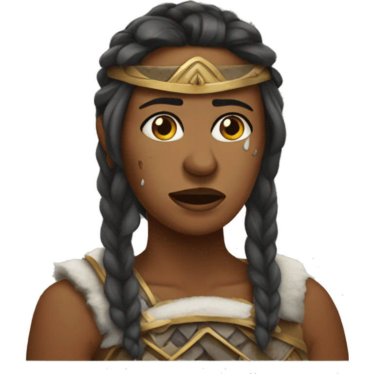 warrior crying head woman  emoji