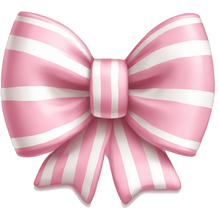 Cute Light pink and white striped bow  emoji