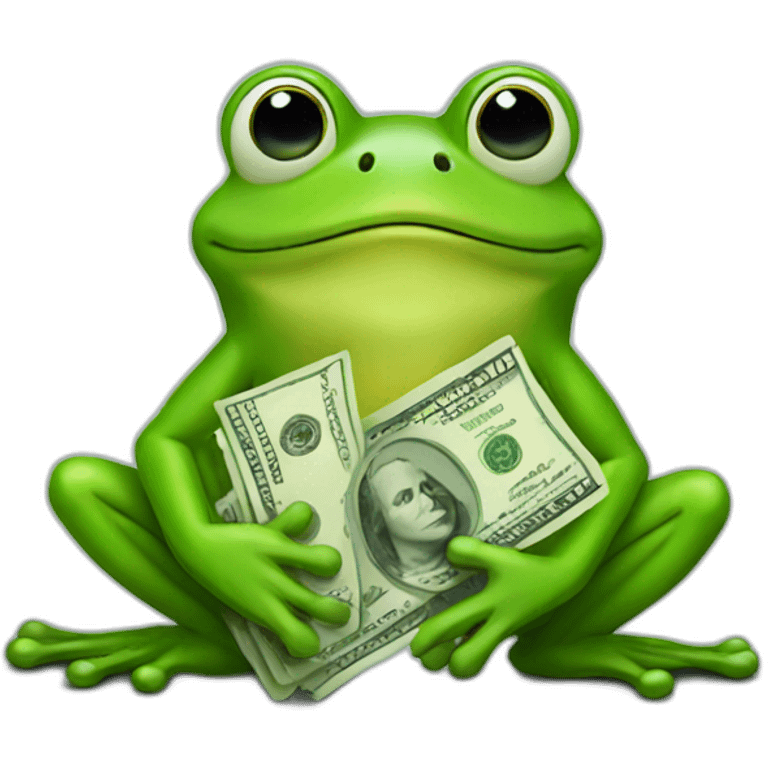 Frog with money emoji