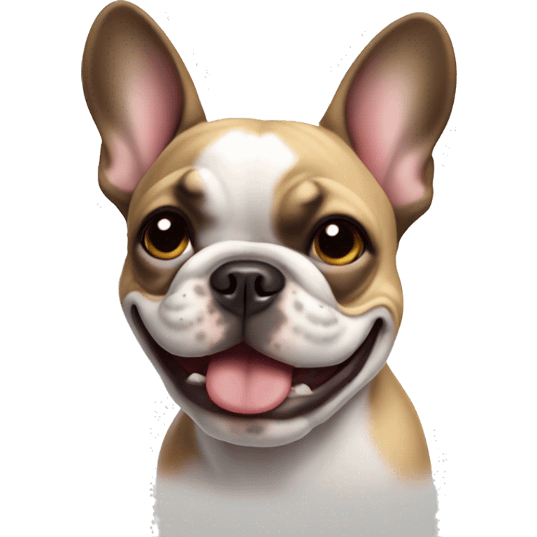 French bulldog winking emoji