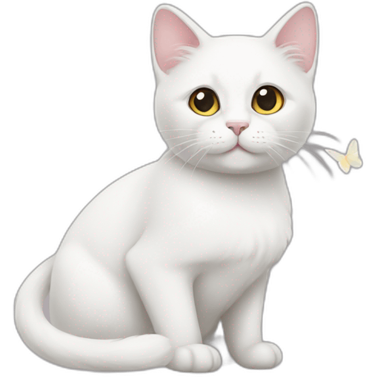 butterfly white cat emoji