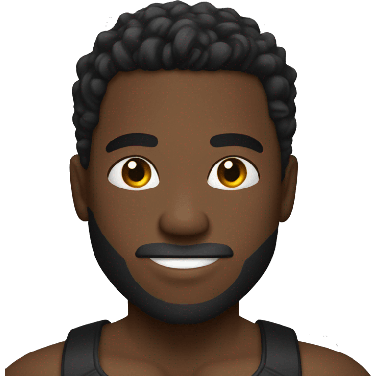 Handsome black guy who is playing kickboxing game emoji