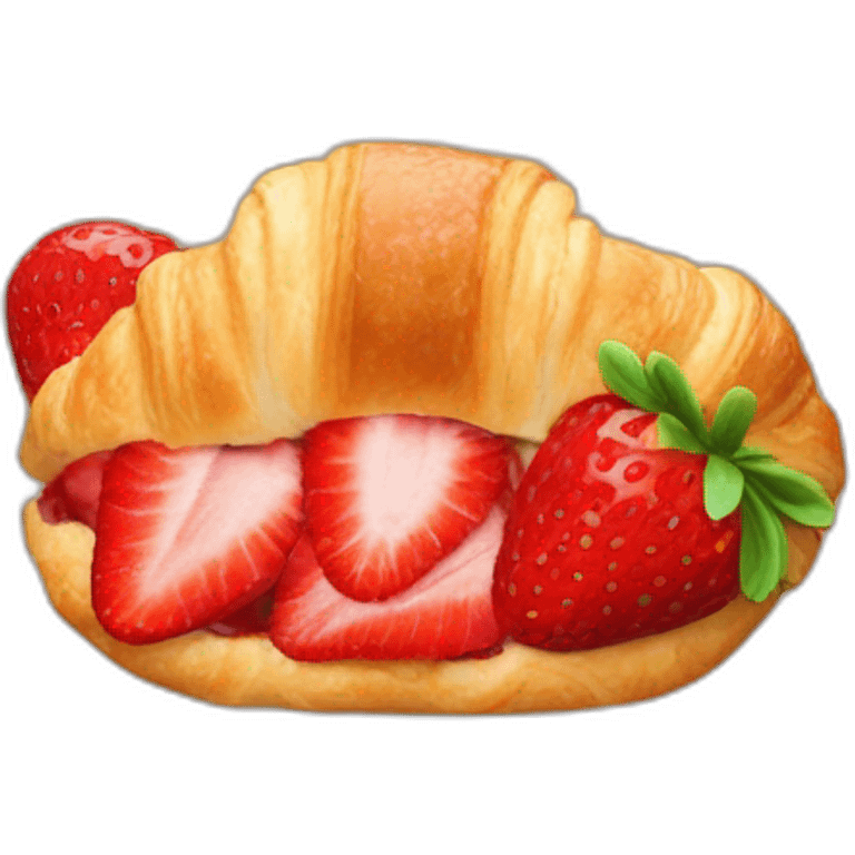 Strawberry croissant emoji