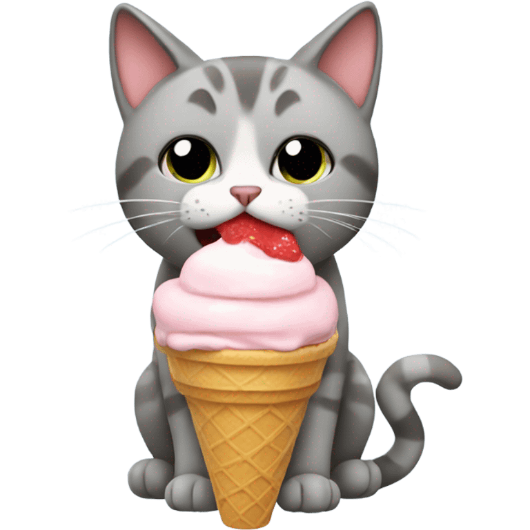 Cat eating ice cream emoji