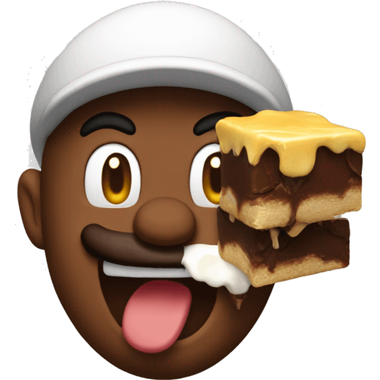 Mario eating melted chocolate emoji