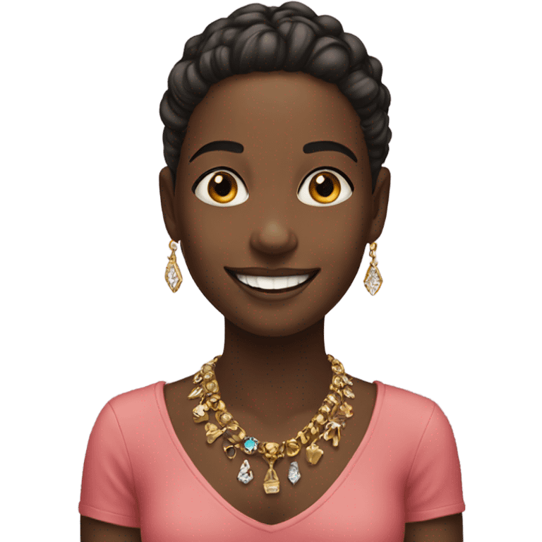 smiling girl portrait with jewelry emoji