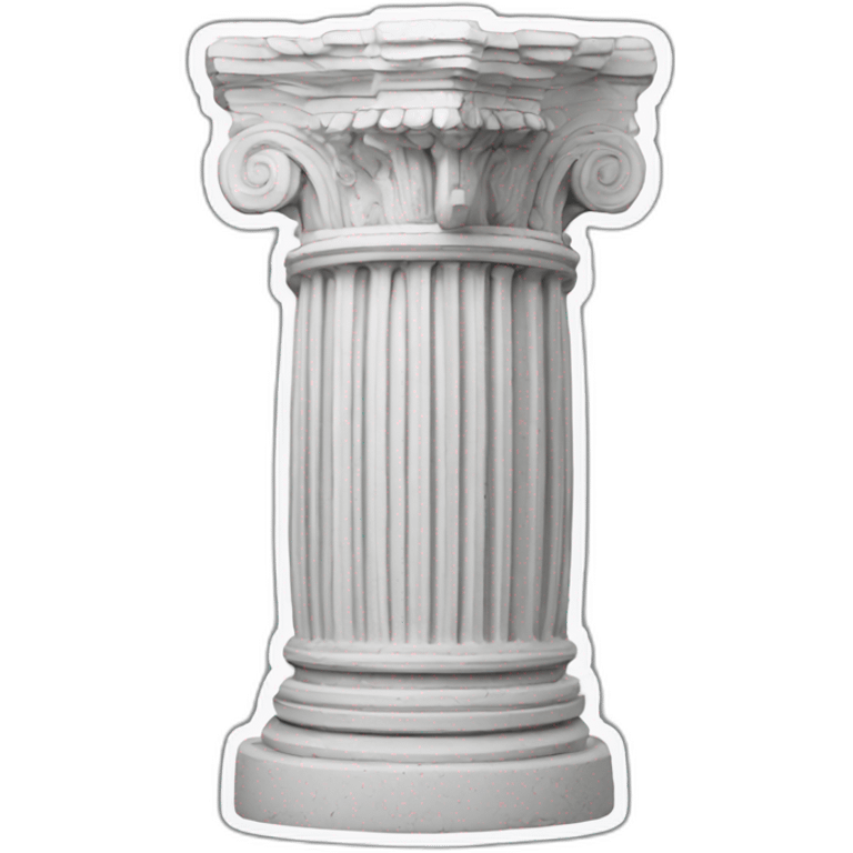 pillar of antingua rome, in neon white color, worn out. emoji