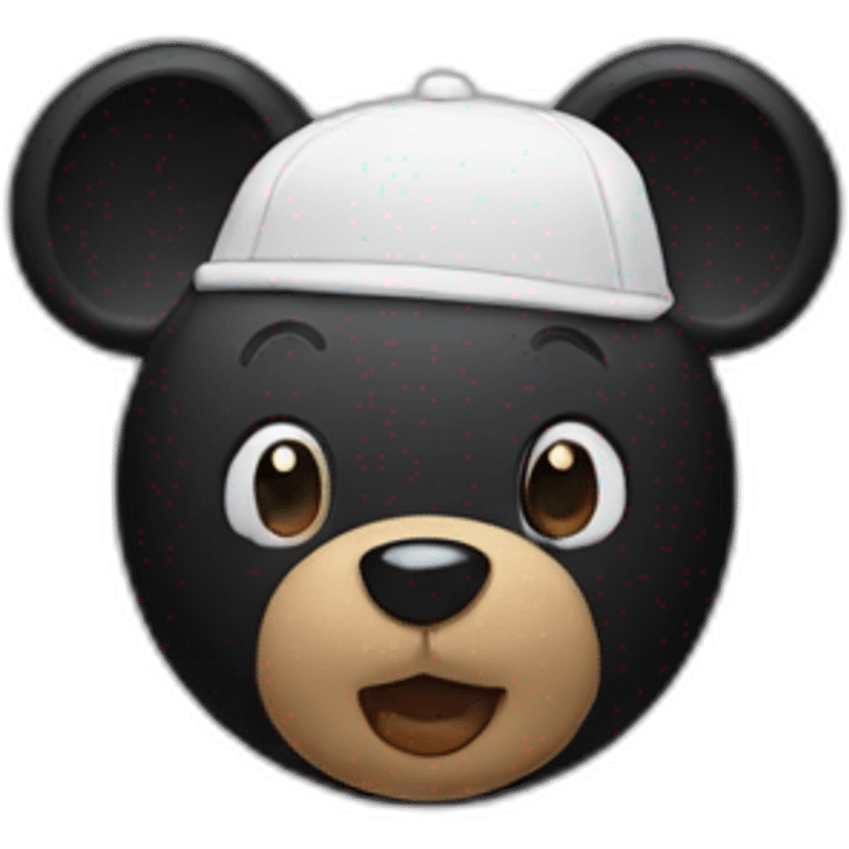 bear emoji wearing black mickey mouse ears emoji