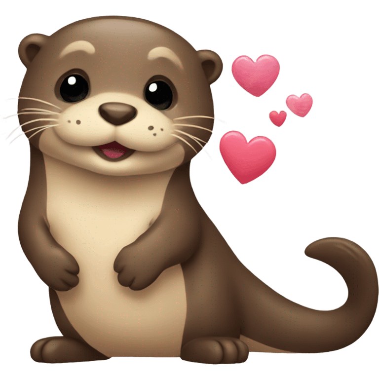 Otter with hearts  emoji