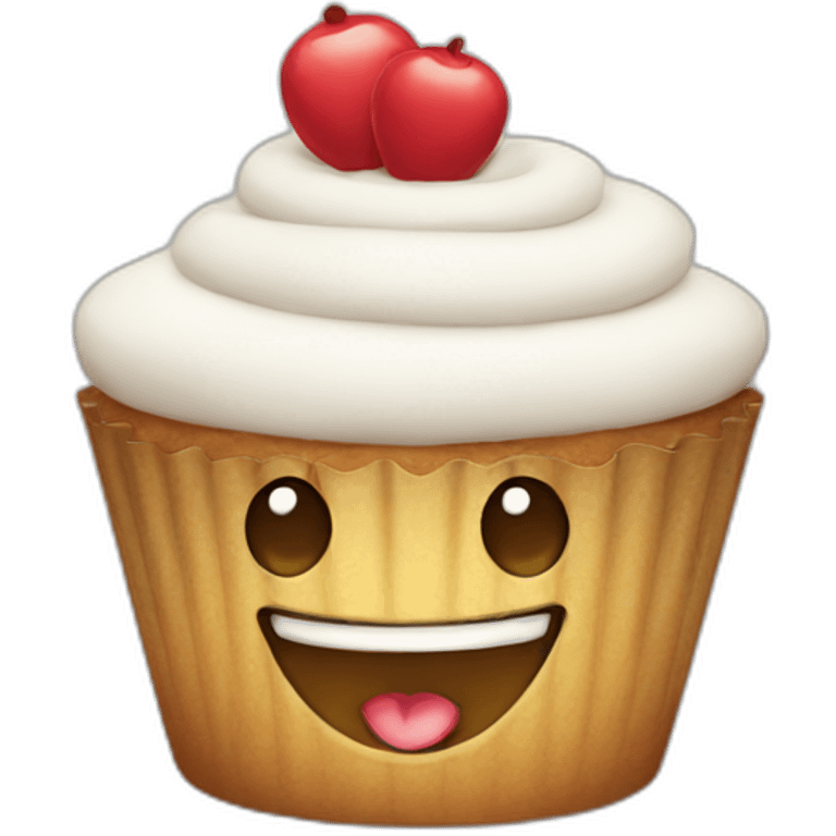 Happy cupcake emoji