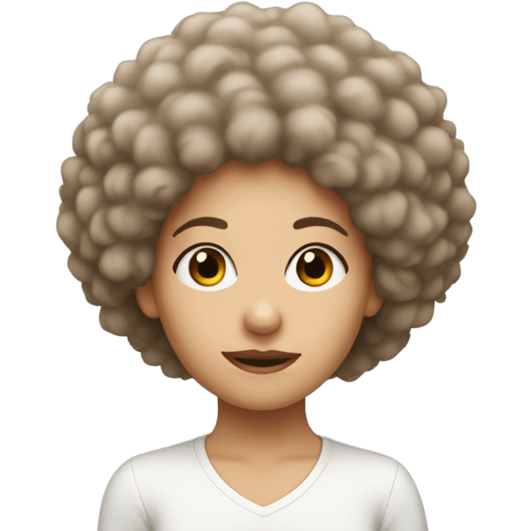 white gurl with a afro emoji