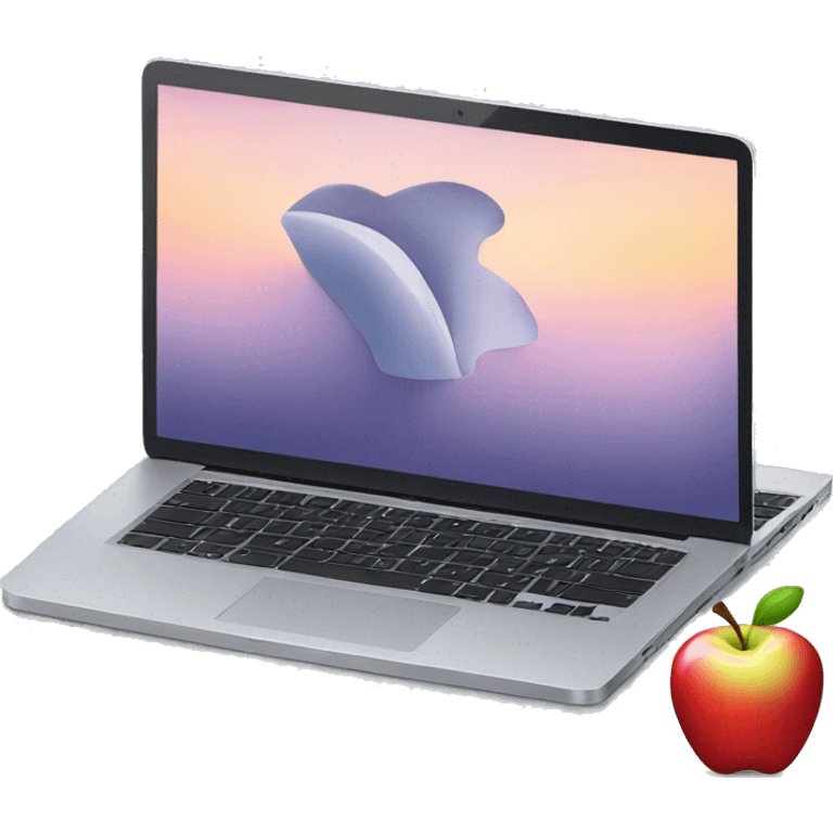 Opened Apple laptop emoji