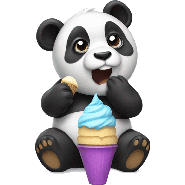 Panda eating ice cream emoji