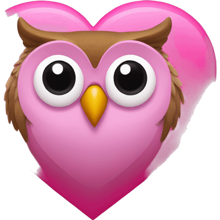 owl inside a pink heart emoji