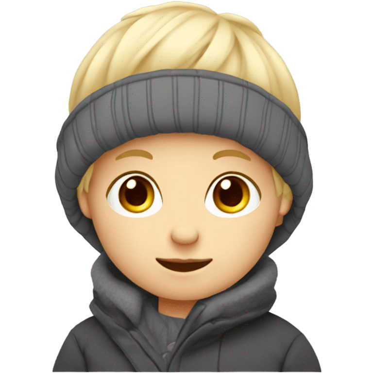 blonde babyboy wearing mittens emoji