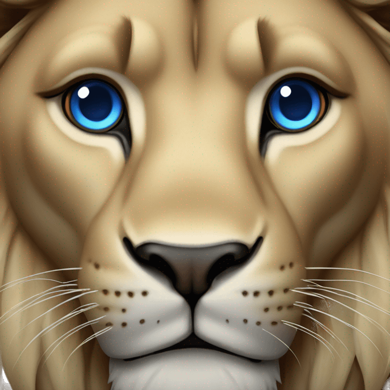 Lion enragé avec les yeux bleu emoji