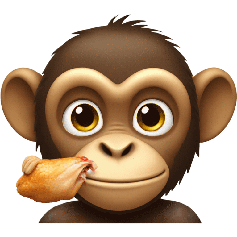 monkey eating chicken  emoji