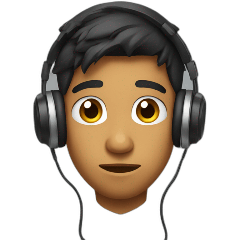 Frowning Indian teen gamer with gaming headphones emoji