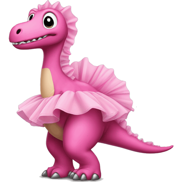 Pink dinosaur with tutu i emoji