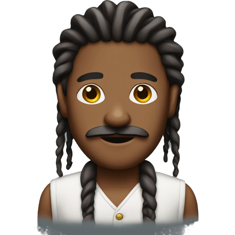 Brown skin manwith mustache and dreads  emoji