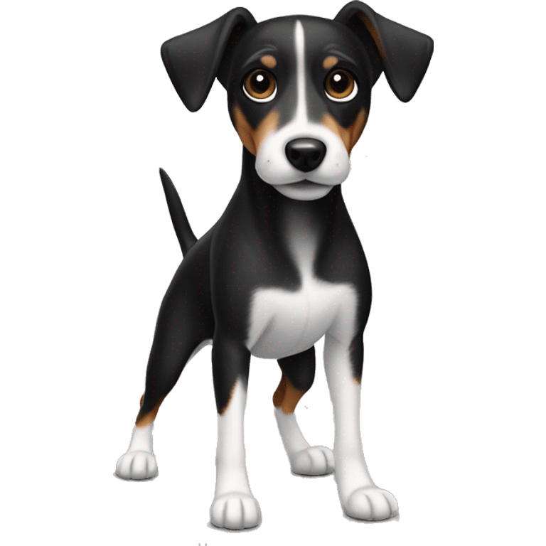 All Black dog Jack Russell Terrier full body emoji