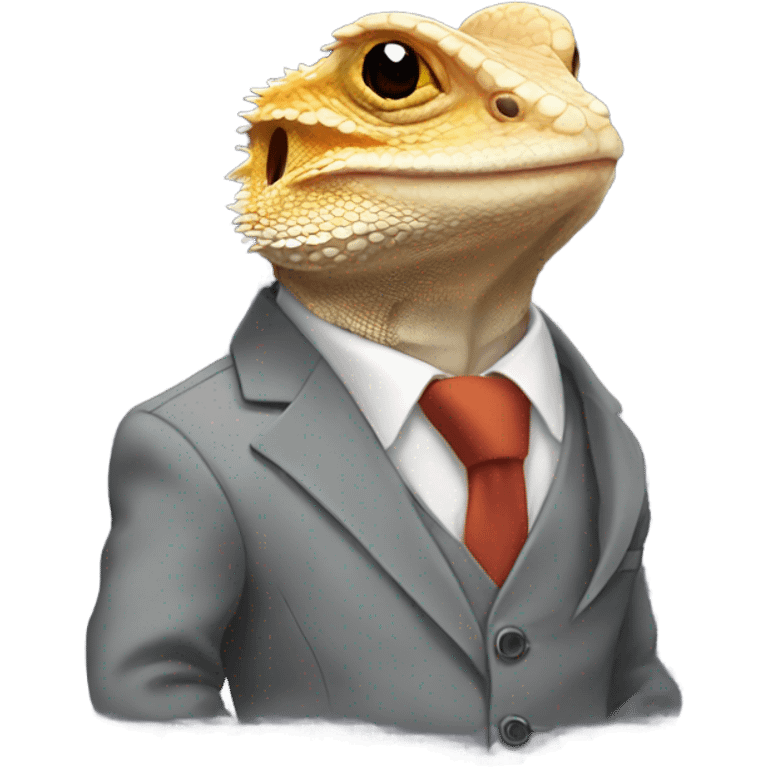 Bearded dragon wearing a suit emoji