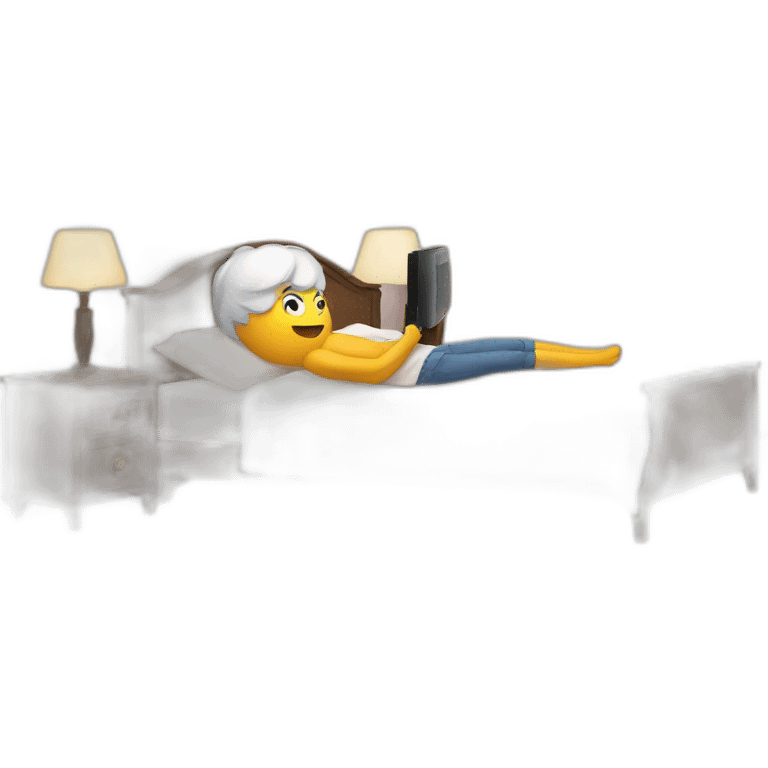 Watching tv on bed emoji